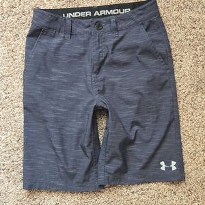 Boys Gray Under Armour Golf Shorts